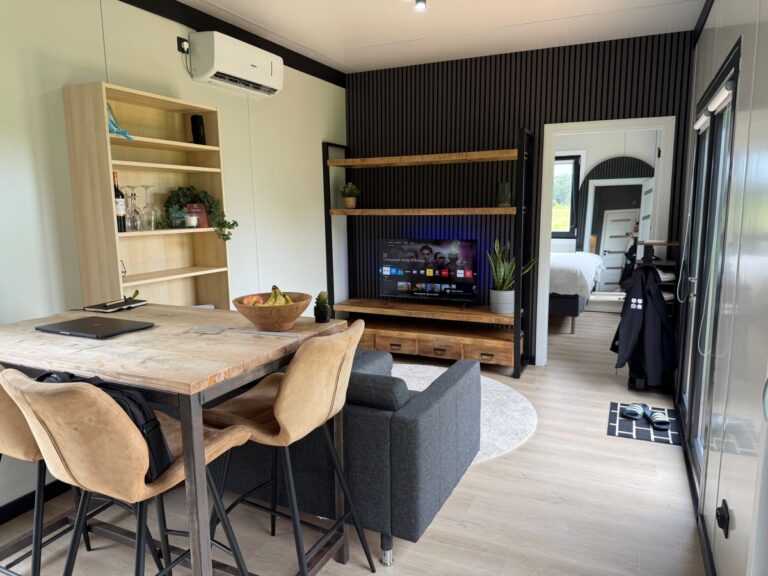 woonkamer van een prefab unit